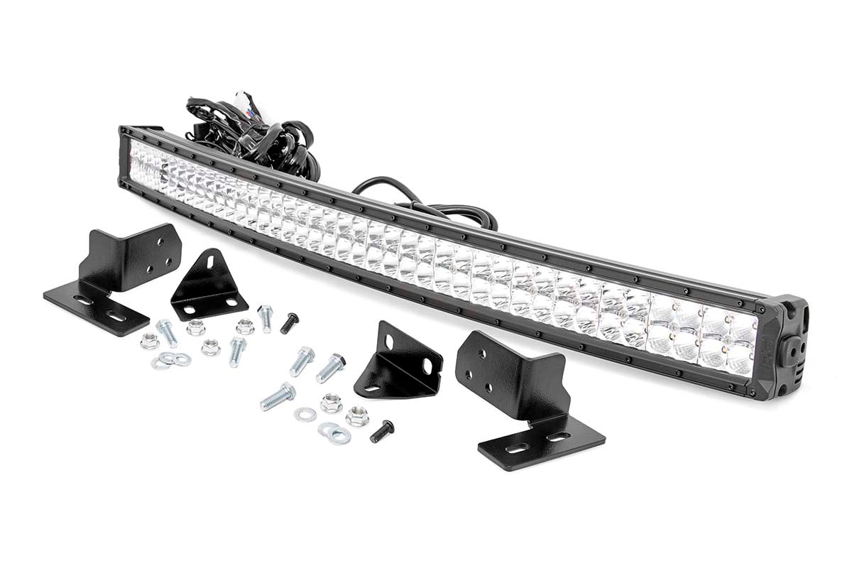 LED Light | Bumper Mount | 40" Chrome Dual Row | White DRL | Ford F-250 Super Duty (11-16)