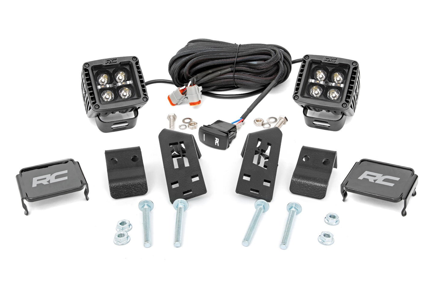 LED Light | A Pillar Mount | 2" Black Pair | White DRL | Polaris RZR PRO XP