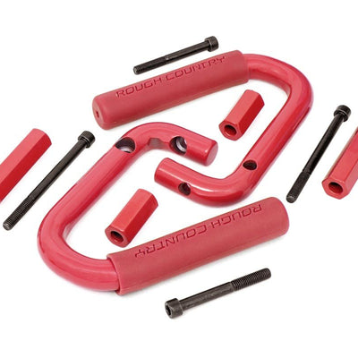 Grab Handles | Steel | Front | Red | Jeep Wrangler JK/Wrangler Unlimited (07-18)