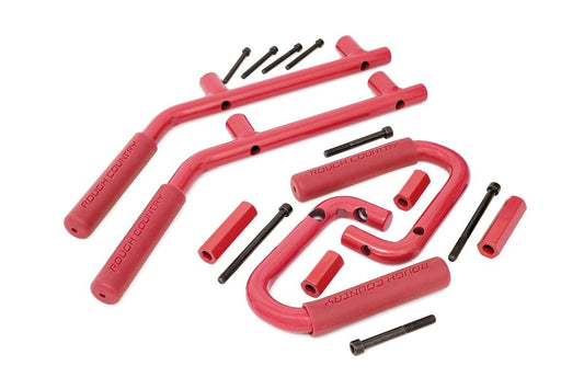 Grab Handles | Steel | FR & RR | Red | Jeep Wrangler JK/Wrangler Unlimited (07-18)