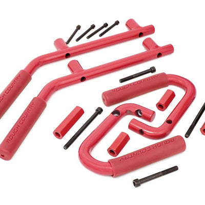 Grab Handles | Steel | FR & RR | Red | Jeep Wrangler JK/Wrangler Unlimited (07-18)