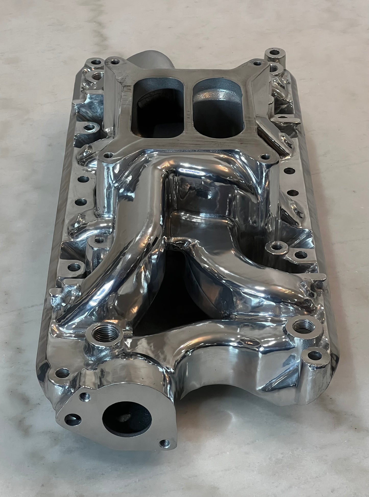 Polished Aluminum Intake Manifold Fits Small Block Ford 302 Dual Plane, Air Gap