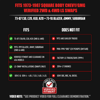 Long Tube Headers for LS Swaps Black Aluminized Thermal Barrier Coating with MLS Gaskets & Header Bolts Fits 73–87 Chevy GMC C10 K10 and 88–91 Square-Body Blazer Jimmy Suburban (Not OBS)