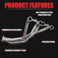 Polished Stainless Steel Long Tube Headers SBC Chevy GMC 1973–1987 C10 K10 C20 K20 C30 K30 Blazer Suburban Jimmy 265 283 305 307 327 350 400 V8 – Copper Collector & Multi-Layer Copper Fiber Gaskets – Fits 2WD & 4WD