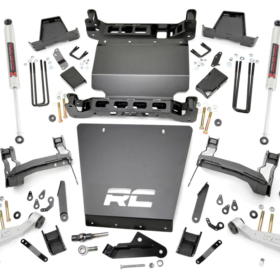 7 Inch Stamped Steel LCA Lift Kit | Forged UCA | Bracket | M1 Struts/M1 | Chevy/GMC 1500 (16-18)