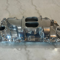 Polished Aluminum Intake Manifold for Big Block Chevy High Rise, Dual Plane
