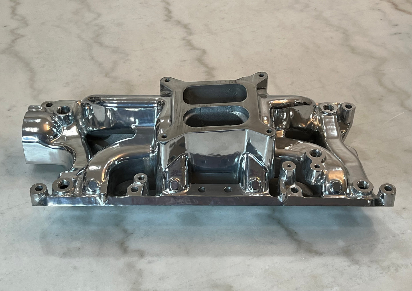 Polished Aluminum Intake Manifold Fits Small Block Ford 302 Dual Plane, Air Gap