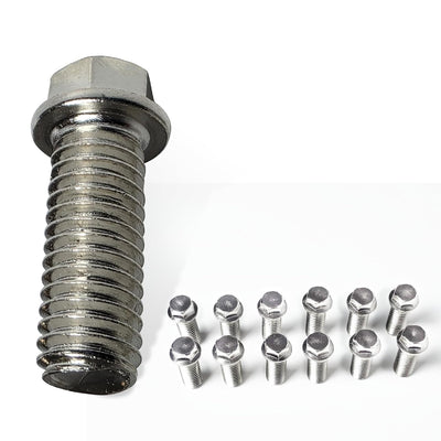 Header Bolts Chrome Set of 12 for Small Block and Big Block American V8 Engines 3/8-16 Thread Corrosion Resistant Alloy Steel for Chevy Ford Mopar Muscle Cars Hot Rods Restoration
