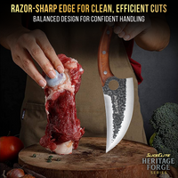 SliceElite 2PCS Hand-Forged Butcher Knife Set | Cleaver & Viking Knives for Meat Cutting | Professional Chef Knife Gift Box, Perfect BBQ Tool for Men