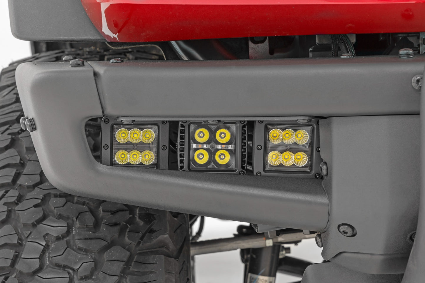 LED Light Kit | Fog Mount | Triple 2" Black Pair | Amber DRL | Ford Bronco (21-24)