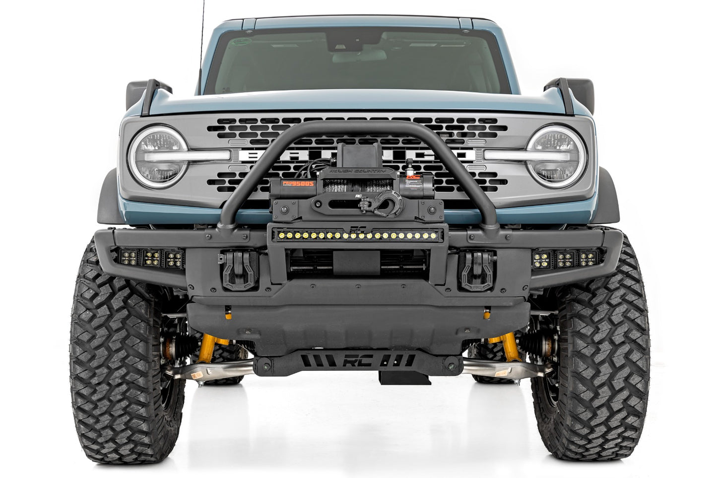 LED Light Kit | Fog Mount | Triple 2" Black Pair | Amber DRL | Ford Bronco (21-24)