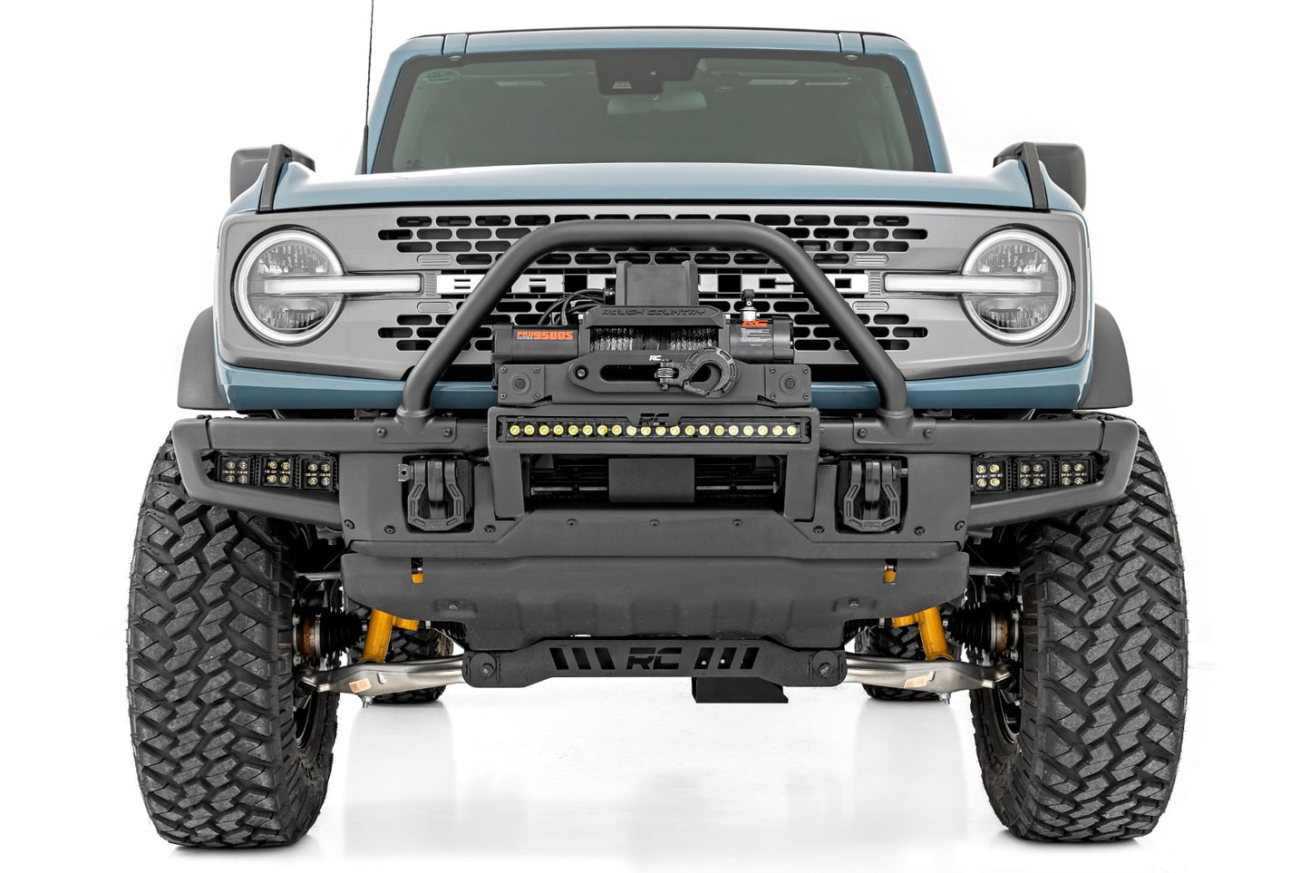 High Winch Mount | All Models | 20 Inch Black Single Row LED | Ford Bronco (21-24)