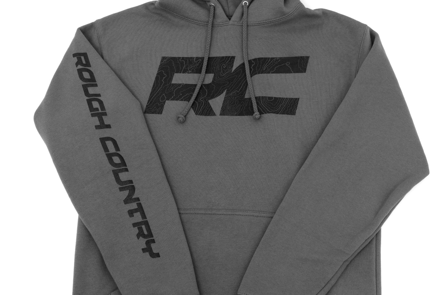 Rough Country Hoodie | RC Topographical Sleeve | Charcoal | SM