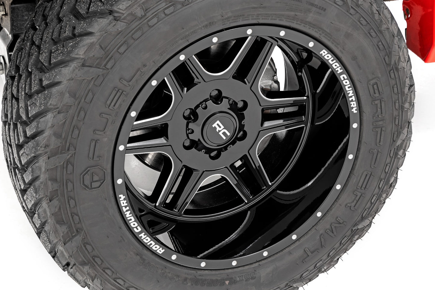 Rough Country 92 Series Wheel | Machined One-Piece | Gloss Black | 20x12 | 8x180 | -44mm