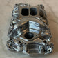 Polished Aluminum Intake Manifold, Small Block Chevy Mid Rise Dual Plane 55-95