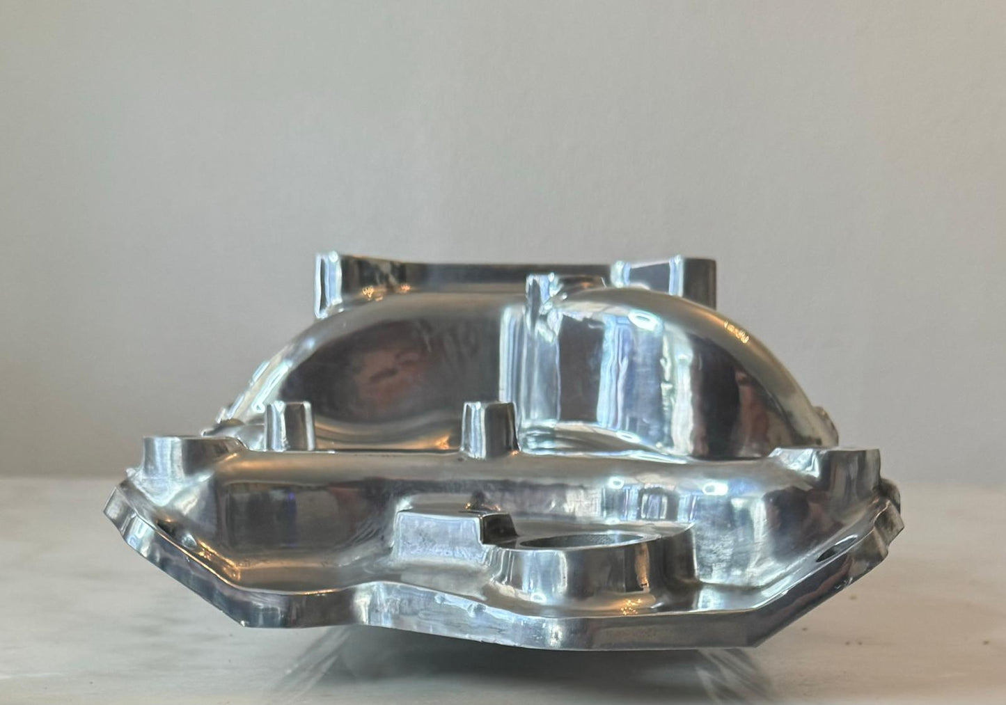 Polished Aluminum Intake Manifold, Small Block Chevy Mid Rise Dual Plane 55-95