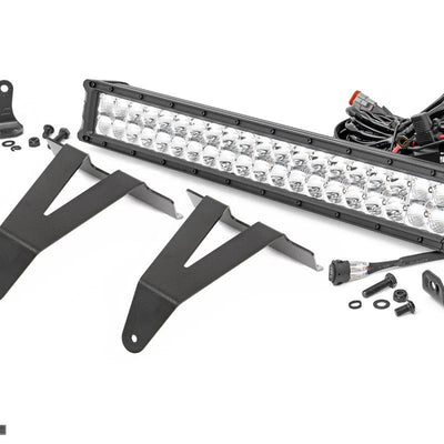 LED Light Kit | Bumper Mount | 20" Chrome Dual Row | White DRL | Ram 1500 (19-24)