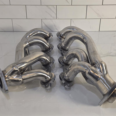 Stainless Steel Shorty Exhaust Headers – Fits 1999-2001 GMC Sierra 1500 2500, 2000-2001 GMC Yukon 4.8L 5.3L with EGR – Direct Bolt-On Manifold Replacement