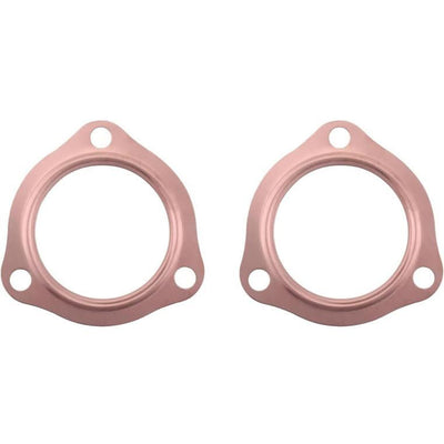 Certified Automotive Experts – 2.5 Inch Copper Exhaust Header Collector Gasket Set – Heavy Duty Reusable Exhaust Flange Seal SBC BBC 302 350 383 454 – 3 Bolt Design – Leakproof O-Ring Seal