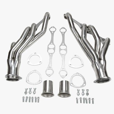 CAE-006 Mid-Length SBC Headers Stainless Steel 1-5/8 Primary 3-Bolt Collector Small Block Chevy 283–400