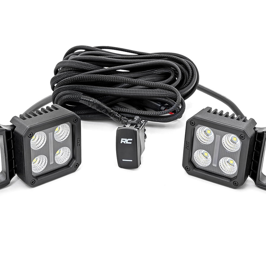 Black Series LED Light Pair | 2 Inch | Flood | Swivel Mount
