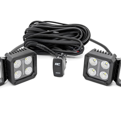 Black Series LED Light Pair | 2 Inch | Flood | Swivel Mount