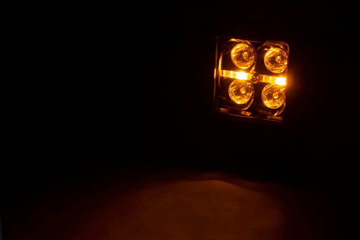 2 Inch Black Series LED Light Pods | Flush Mount | Amber DRL