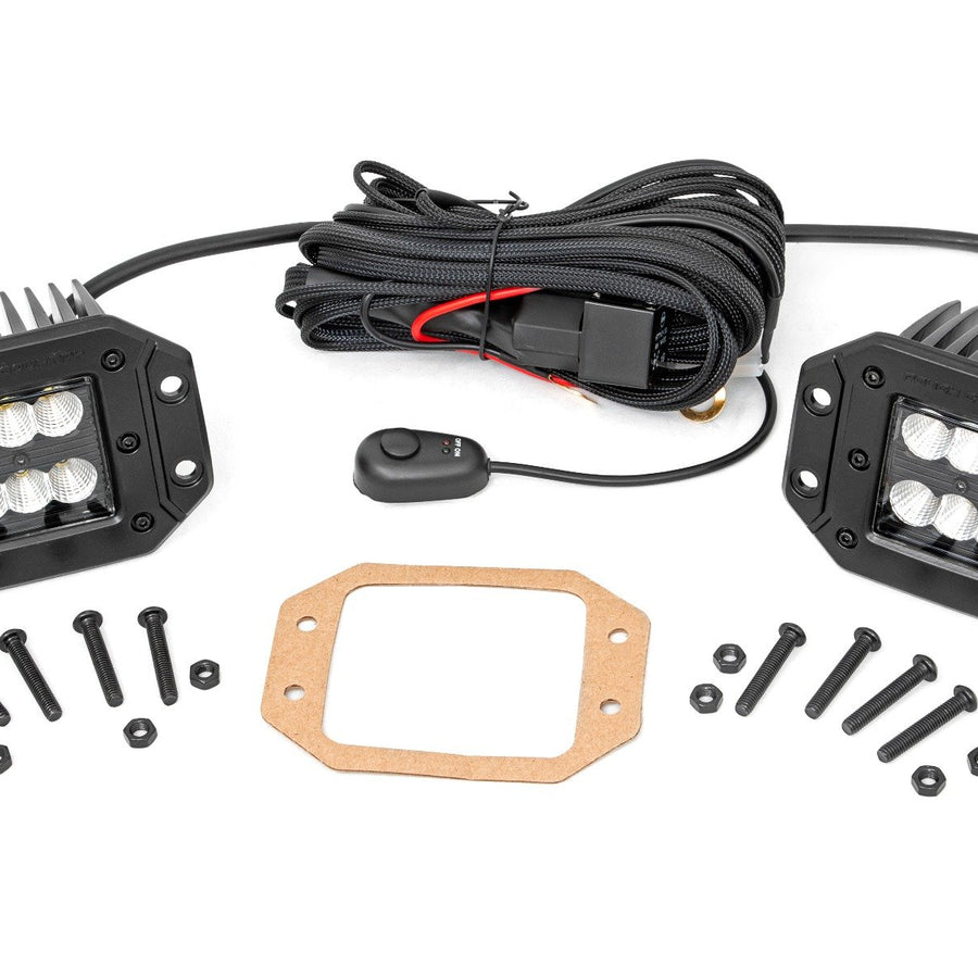 2 Inch Black Series LED Light Pods  | Pair | Flood | Flush Mount