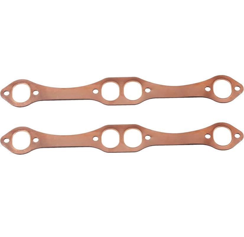 Certified Automotive Experts – Copper Header Gaskets Small Block Chevy 265 283 302 305 327 350 383 400 SBC Exhaust Manifold Gasket Set Reusable No Leak Oval Port Gaskets Fits Gen 1 Engines 1955–2002