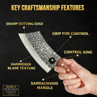 SliceElite Hand-Forged Butcher Cleaver Knife | Heavy-Duty Meat Cutting Tool with Gift Box | Professional Kitchen & BBQ Knife