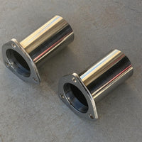 Header Collectors 2.5” 3 Bolt Flange Inlet 2.5” Outlet Pair, Stainless Steel Exhaust Collectors With Copper Gaskets, No O2 Bungs, Compatible With LS Swap Shorty Headers & Others