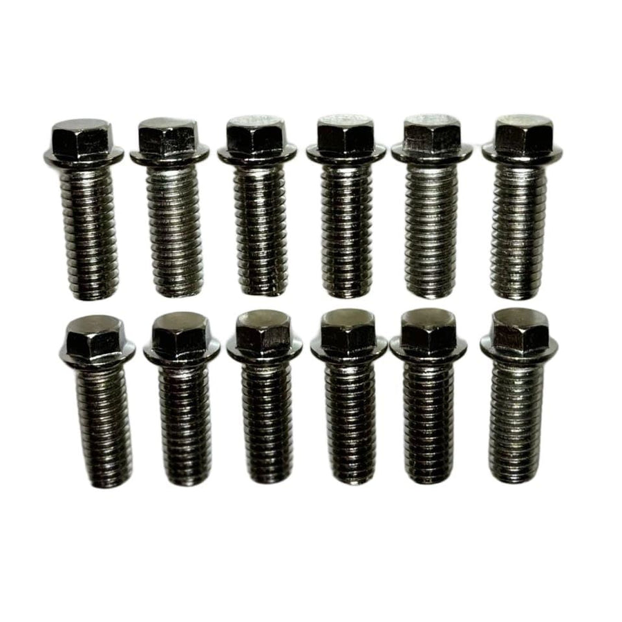 Header Bolts Chrome Set of 12 for Small Block and Big Block American V8 Engines 3/8-16 Thread Corrosion Resistant Alloy Steel for Chevy Ford Mopar Muscle Cars Hot Rods Restoration