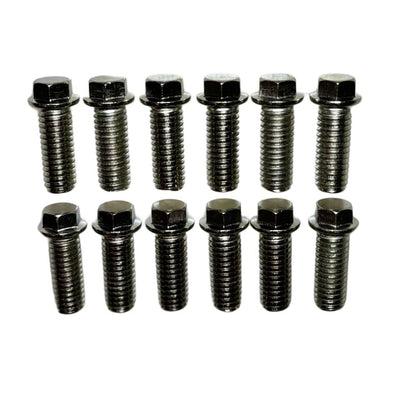 Header Bolts Chrome Set of 12 for Small Block and Big Block American V8 Engines 3/8-16 Thread Corrosion Resistant Alloy Steel for Chevy Ford Mopar Muscle Cars Hot Rods Restoration