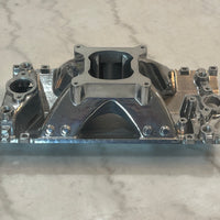Polished Aluminum Intake Manifold, SBC, Single Plane High Rise for Vortec Heads