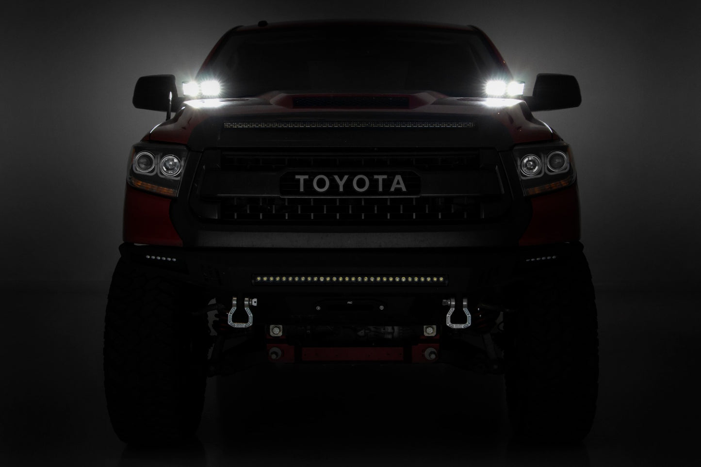 LED Light Kit | Ditch Mount | Dual 2" Black Pairs | Amber DRL | Toyota Tundra (14-21)