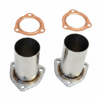 Header Collectors 2.5” 3 Bolt Flange Inlet 2.5” Outlet Pair, Stainless Steel Exhaust Collectors With Copper Gaskets, No O2 Bungs, Compatible With LS Swap Shorty Headers & Others