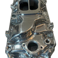 Polished Aluminum Intake Manifold dual plane for Big Block Chevy Oval Port