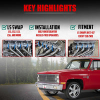 Long Tube LS Swap Headers for 60-91 Chevy & GMC  Trucks C10 C20 C30 2wd and More