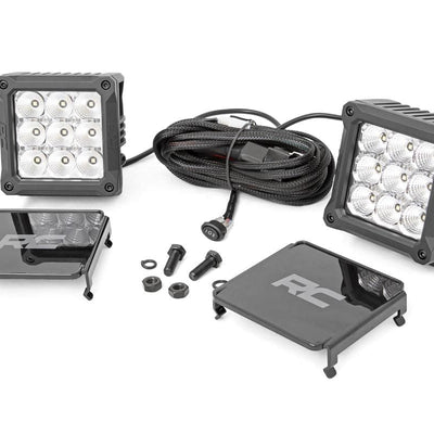 4 Inch Chrome Series LED Light Pods | Square | White DRL | Pair