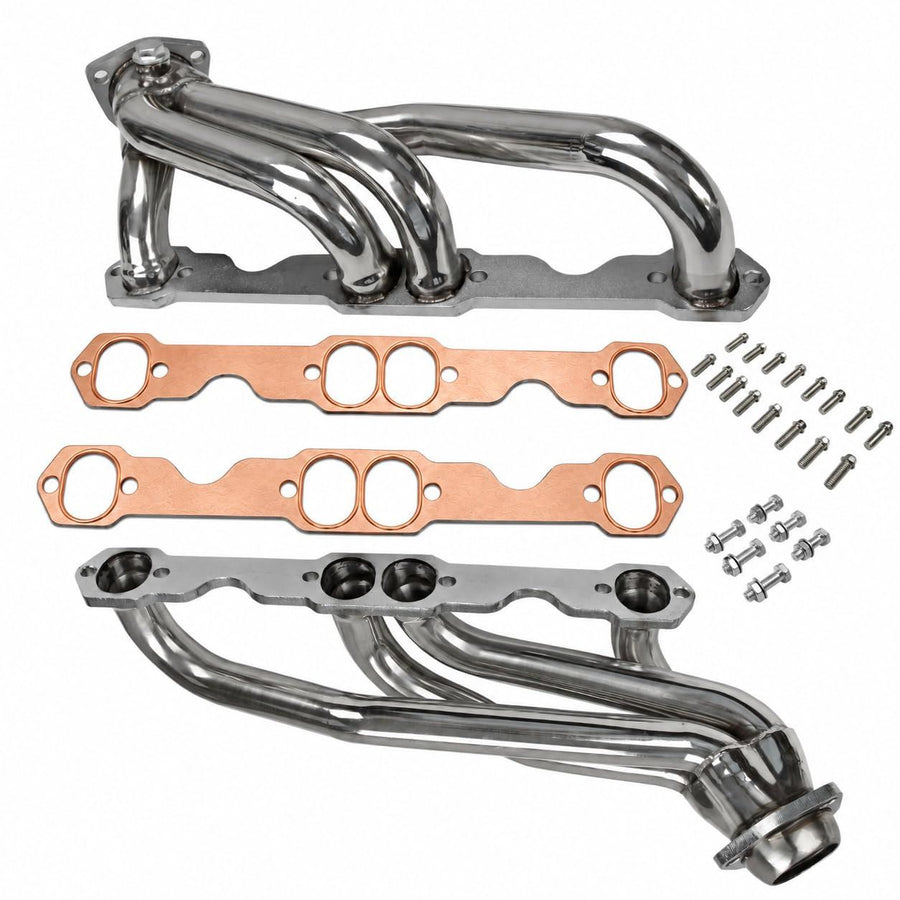 Bolt On Shorty Headers 1988-1995 Chevy GMC Truck Polished Stainless Steel