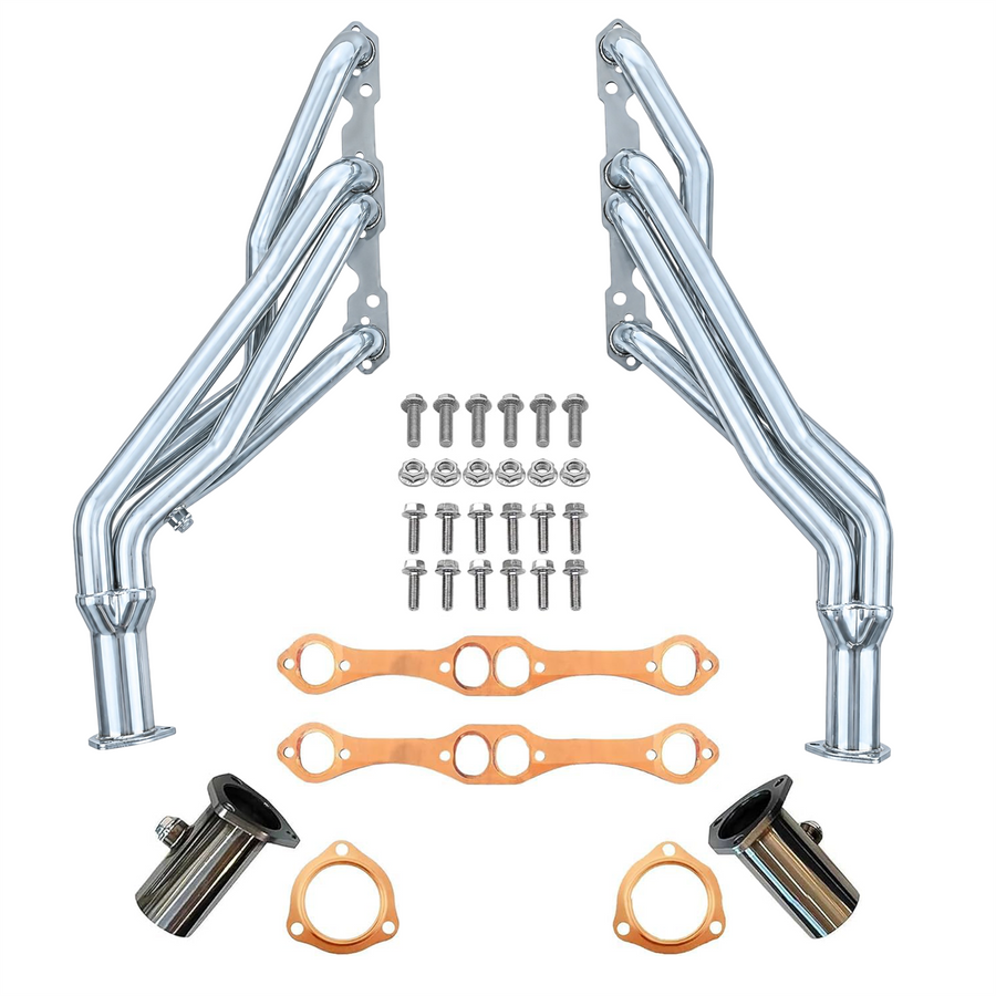 Ceramic Coated Long Tube Exhaust Headers for 1988-1998 Chevy GMC K1500 K2500 Tahoe Yukon Suburban Blazer 5.0 5.7 305 350 4WD 4X4 1-5/8 Inch Primaries 2-1/2 Inch Collectors 88-98