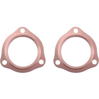 Certified Automotive Experts – 2.5 Inch Copper Exhaust Header Collector Gasket Set – Heavy Duty Reusable Exhaust Flange Seal SBC BBC 302 350 383 454 – 3 Bolt Design – Leakproof O-Ring Seal