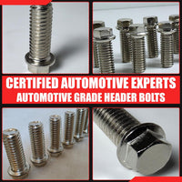 Header Bolts Chrome Set of 12 for Small Block and Big Block American V8 Engines 3/8-16 Thread Corrosion Resistant Alloy Steel for Chevy Ford Mopar Muscle Cars Hot Rods Restoration