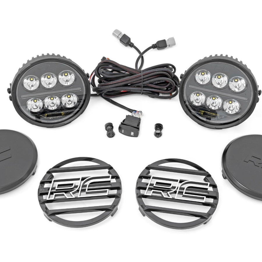 Black Series Halo LED Light Pair | White/Amber DRL | 6.5 Inch | Round