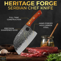 SliceElite Hand-Forged Serbian Chef Knife | Multi-Purpose Meat & Veg Cutting Knife | Professional Cooking Tool with Gift Box