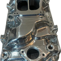 Polished Aluminum Dual Plane Intake Manifold for Chevy Big Block Oval Port Engines