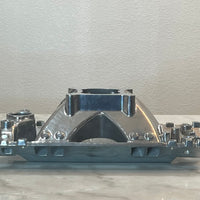 Polished Aluminum Intake Manifold, SBC, Single Plane High Rise for Vortec Heads
