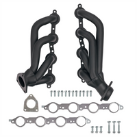 High Temperature Black Coated Exhaust Headers 2002–2013 Silverado Sierra Suburban Tahoe Yukon Escalade 4.8L 5.3L 6.0L 6.2L V8 LS Style Engines Right Side Beveled Flange