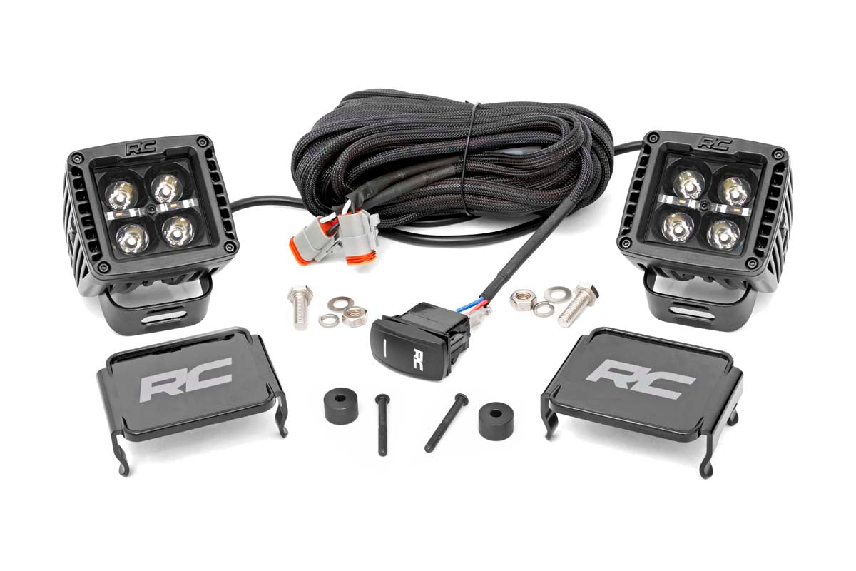 LED Light Kit | Cowl Mount | 2" Black Pair | Amber DRL | Jeep Gladiator JT/Wrangler JL (18-24)