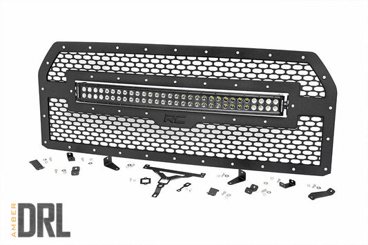 Mesh Grille | 30" Dual Row LED | Black | Amber DRL | Ford F-150 (15-17)